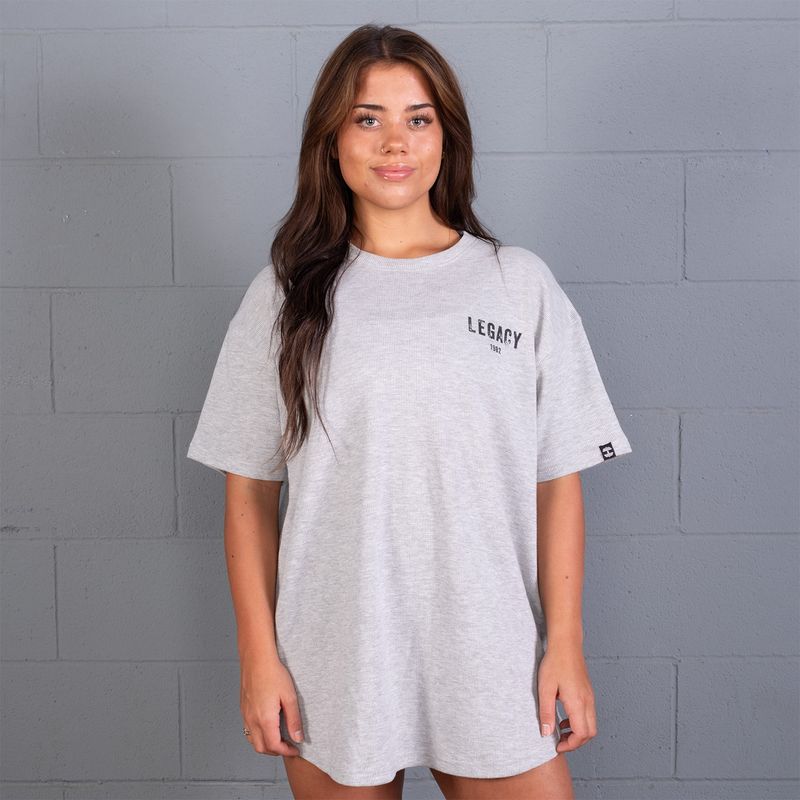 Better Bodies Legacy Thermal Oversized Tee - Grey Melange