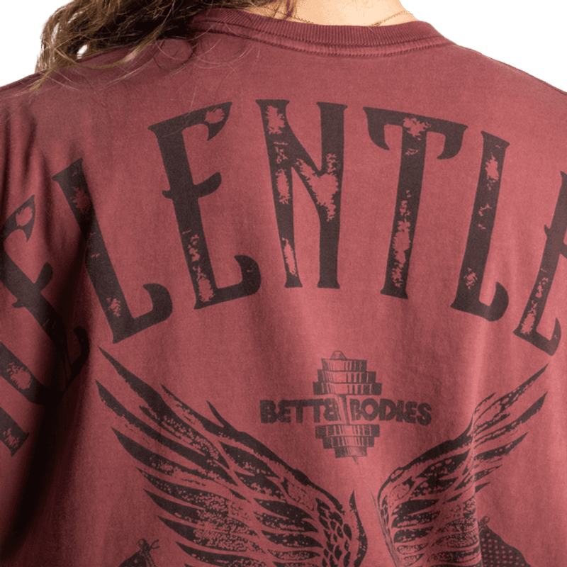 Better Bodies Relentless Oversized Tee - Washed Maroon