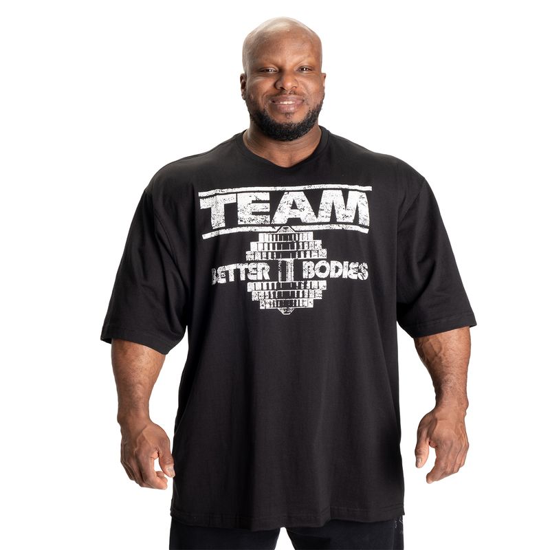 Better Bodies Team Pump Cover Iron Tee - Black