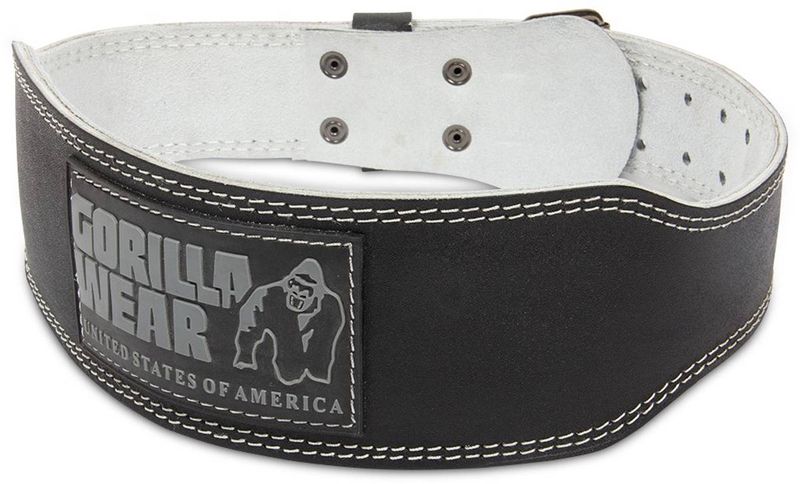 Gorilla Wear - Leather Padded Belt 10cm - Black/Grey
