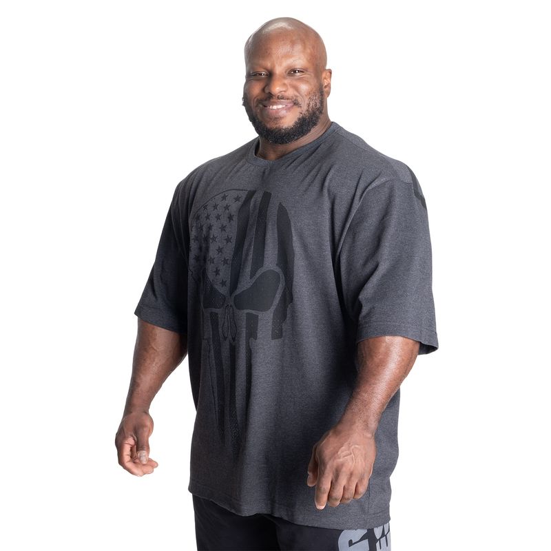Better Bodies Skull Union Iron Tee - Dark Grey Melange