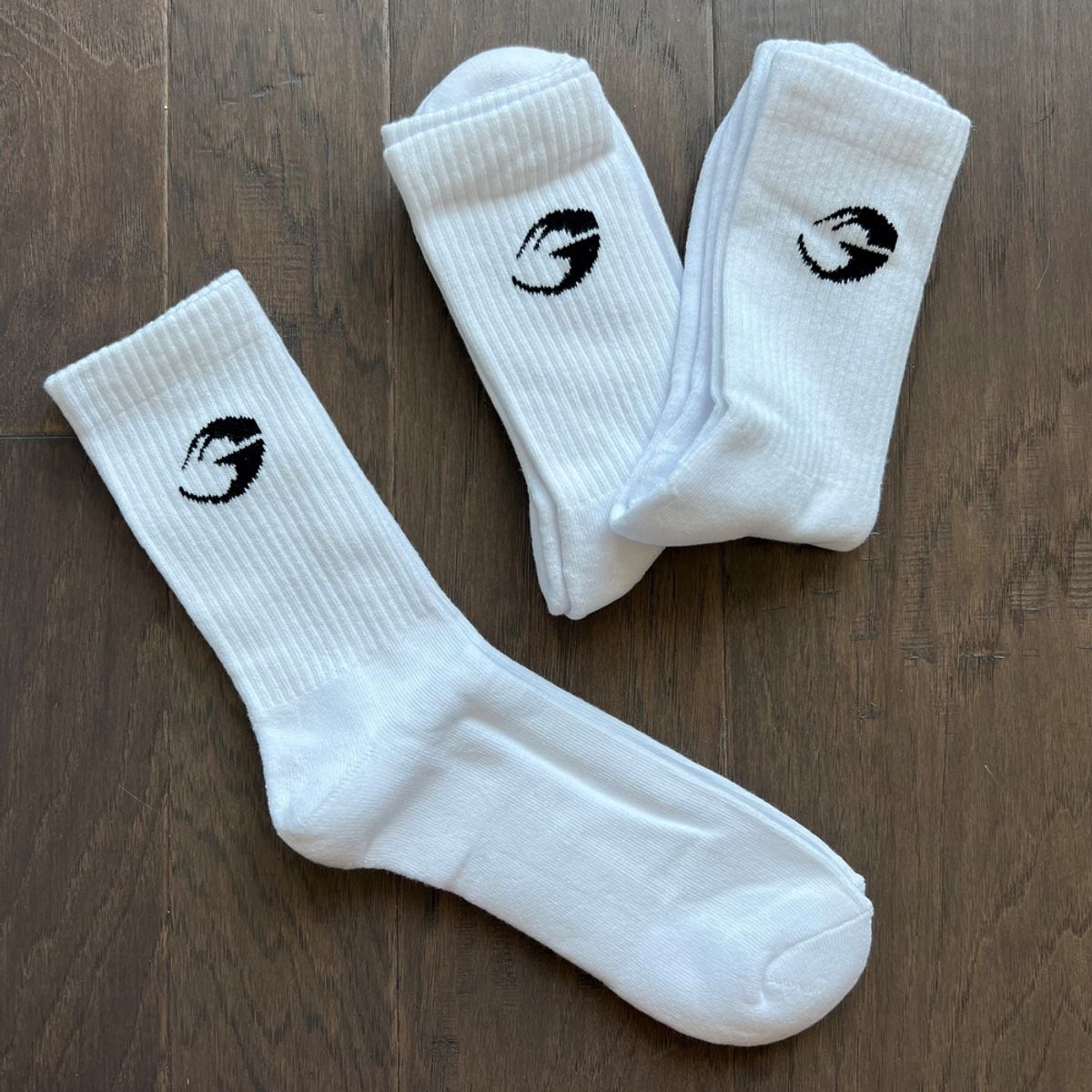 GASP Crew Socks - White 3-pack