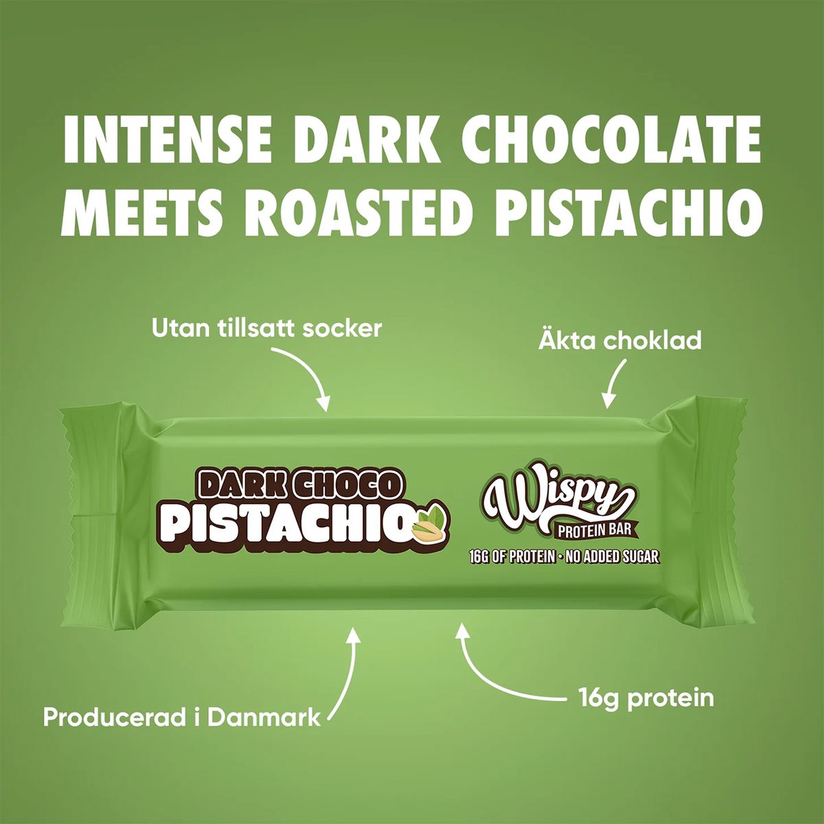 Wispy Proteinbar - Dark Choco Pistachio 55g
