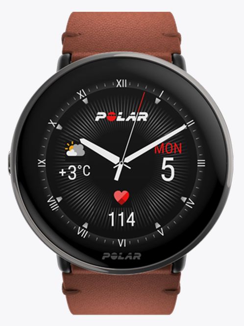 Hovedbilde Polar Ignite 3 - Titanium Leather (+ Ekstra Silikonreim)