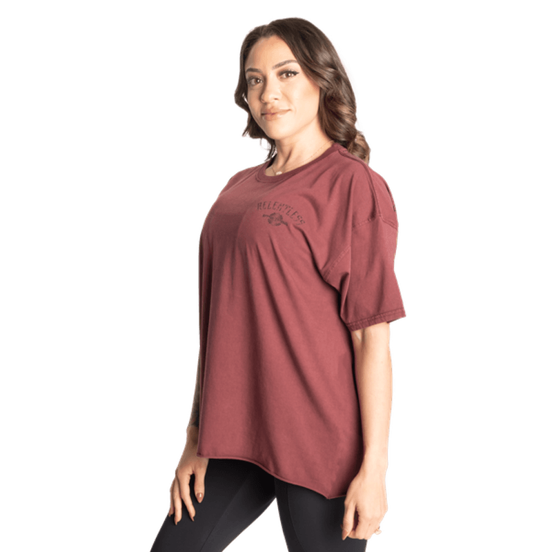 Better Bodies Relentless Oversized Tee - Washed Maroon